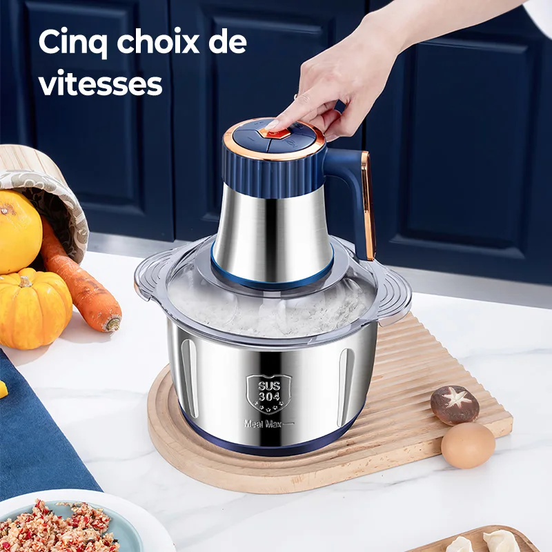 5L Electric Meat Grinders 304 Stainless Steel Food Crusher Multifunctional Vegetable Slicer Chopper Mincer Baby Food Processor - Image 2