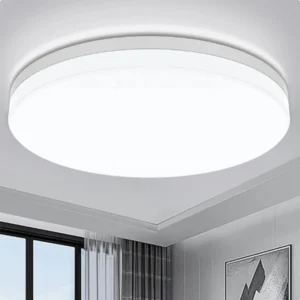 Ultra-thin Round LED Ceiling Lamp Waterproof Flush Mount Fixture 6500K Daylight Modern Home Lighting for Bedroom Kitchen Hallway