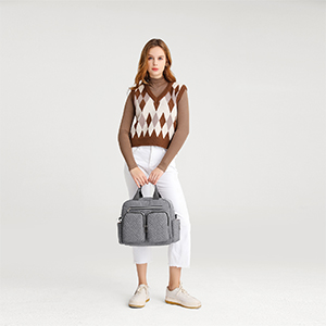 KONO Baby Diaper Bag Stylish & Walkable for Mom and Dad travel bag with Insulated Pockets for Vials & Snacks - Image 17