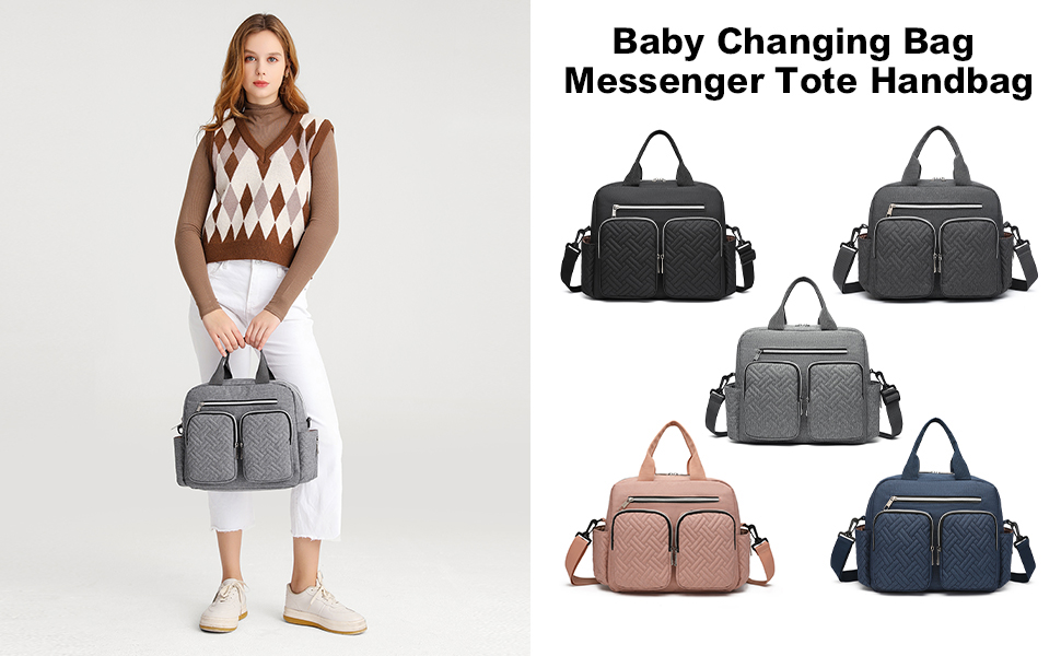KONO Baby Diaper Bag Stylish & Walkable for Mom and Dad travel bag with Insulated Pockets for Vials & Snacks - Image 12