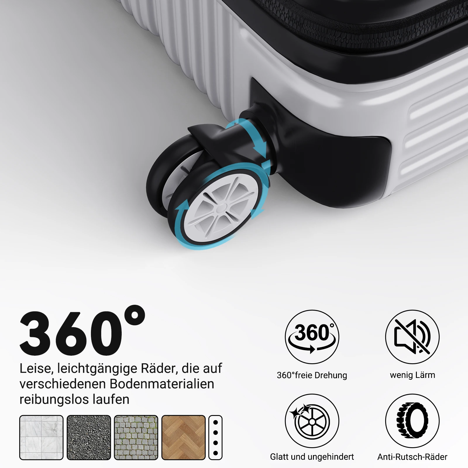 Anajqaqia Suitcase Set of 3(20+24+28inch),with TSA Lock & Scales & 360° Wheels,ABS Hard Shell Travel Trolley Hand Luggage,Silver - Image 6