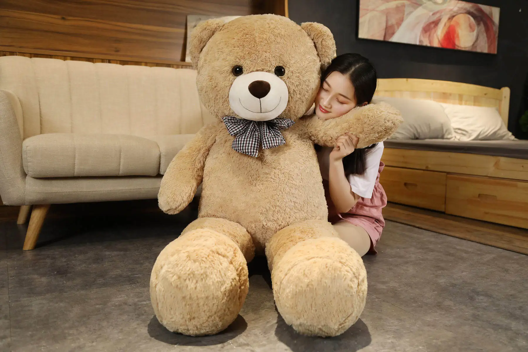 Giant 105cm Soft Teddy Bear Plush Toys White&Pink&Brown Bear Super Big Hugging Pillow Animal Cushion Children Birthday Gift - Image 12