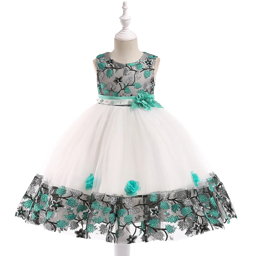 Summer Kids Girl Dress Embroidery Flower Girls Birthday Party Dresses Children Princess Prom Costums Formal Clothes 3 8 Years - Image 6