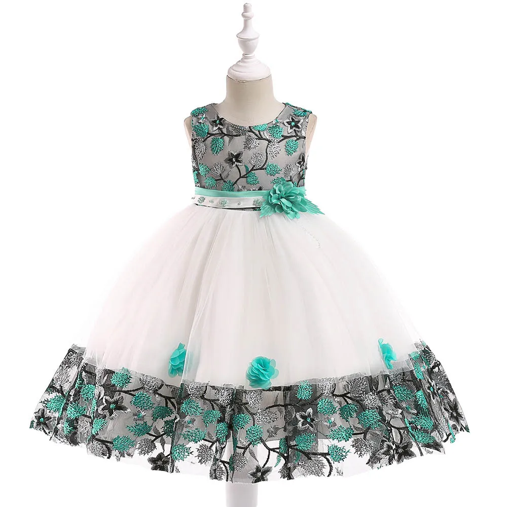 Summer Kids Girl Dress Embroidery Flower Girls Birthday Party Dresses Children Princess Prom Costums Formal Clothes 3 8 Years - Image 8