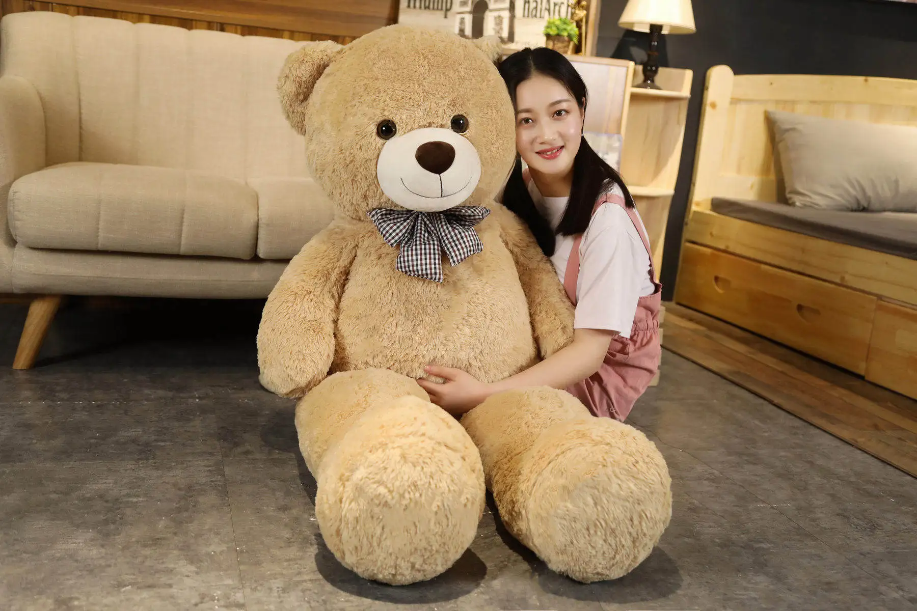 Giant 105cm Soft Teddy Bear Plush Toys White&Pink&Brown Bear Super Big Hugging Pillow Animal Cushion Children Birthday Gift - Image 14