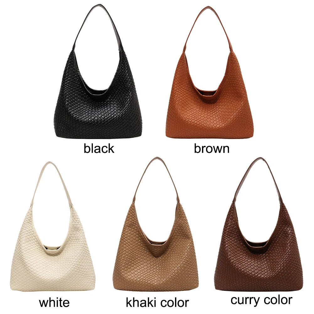 Stylish Women Large Shoulder Bag with Pouch Trendy PU Woven Tote Satchel Bag for Everyday Use and Shopping - Image 15