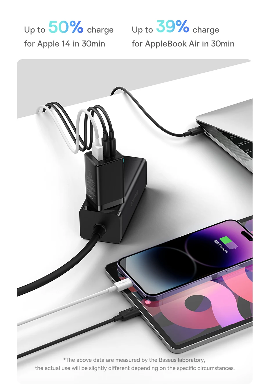 Baseus 65W GaN Charger Quick Charge Type C PD QC Charger USB Charger Portable Fast Charger For Laptop iPhone 17 16 15 14 13 Pro - Image 6