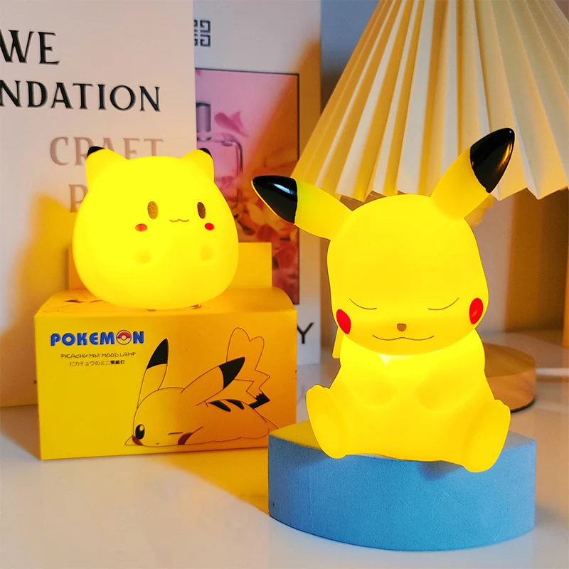 Genuine Pokemon elf Night Light Figure Pikachu Eevee Psyduck Bulbasaur Jirachi Bedside Lamp Bedrooms Children Toys Christmas Gif - Image 9