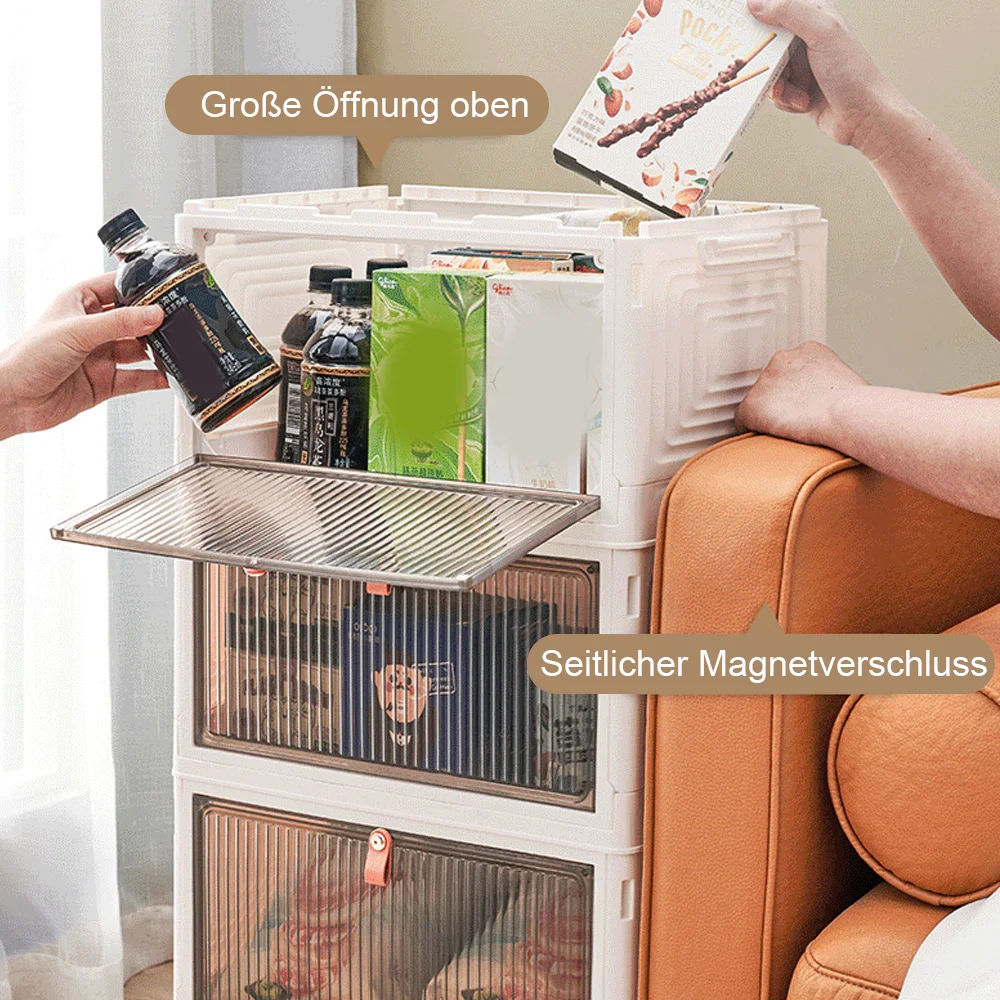 2/4/5 Tier Foldable Storage Box with Lid Collapsible Storage Shoes Rack Organizers Household Organizer Box with Wheels - Image 10