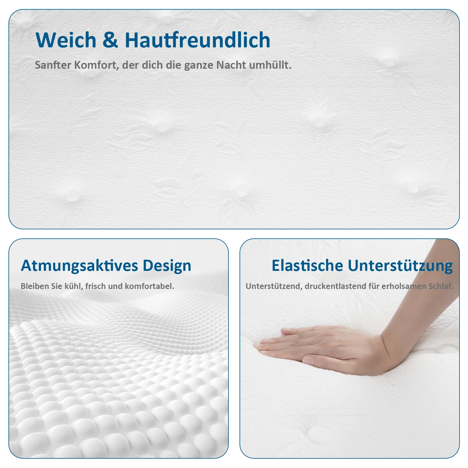 Pocket spring core mattress 25cm H3 - 7 zones with diatom foam & orthopedic support - Image 5
