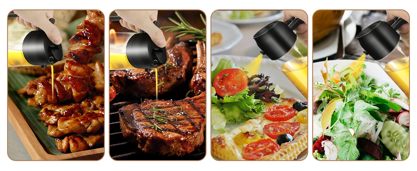 2IN1 Oil Dispenser 1-2PCS Mister 500ML Spray Plastics Oil Spray Bottle with 2pcs Brush Spray Pour Cooking Spritzer BBQ Bottle - Image 28