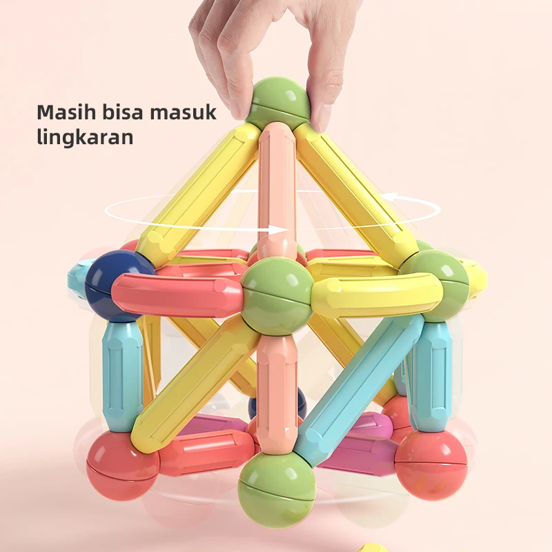 128PCS Magnetic Building Blocks Toy Magnetic Construction Set Magnet Ball Sticks Rod Games Montessori Educational Toys for Kids - Image 6