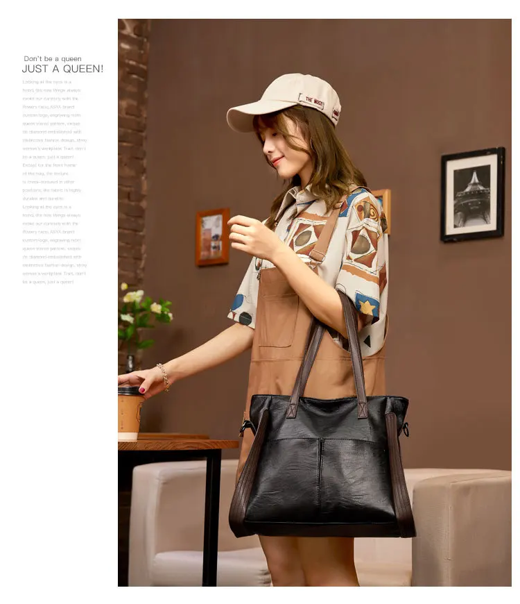 Large Capacity Handbags Women Soft Leather Shoulder Crossbody Bag Ladies Bucket Bags Retro Tote Luxury Satchel Handbag and Purse - Image 12