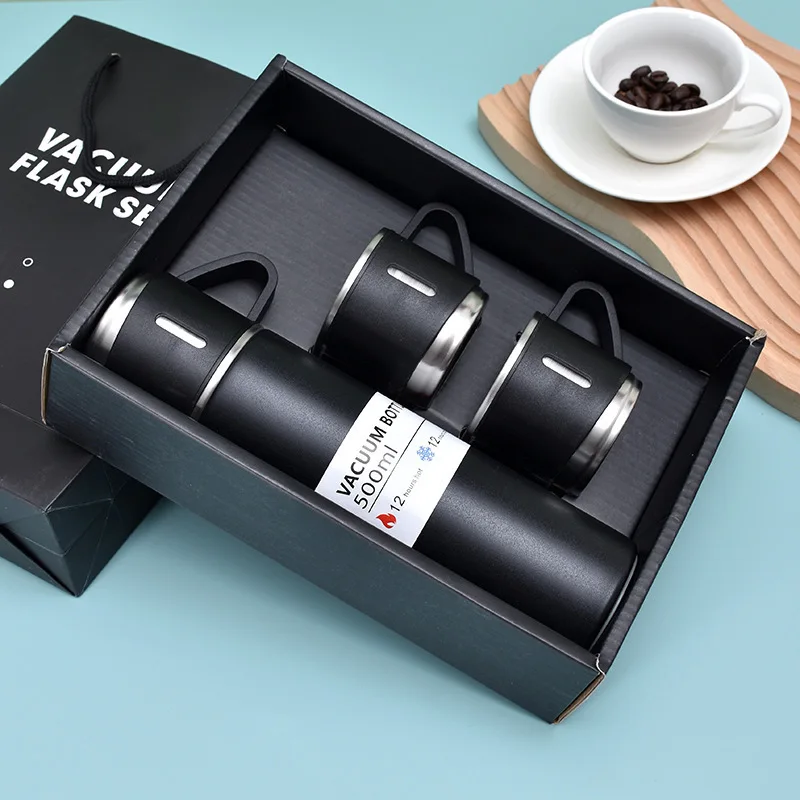500ML Stainless Steel Vacuum Flask Gift Set Office Business Style Thermos Bottle Outdoor Hot Water Thermal Insulation Couple Cup - Image 14