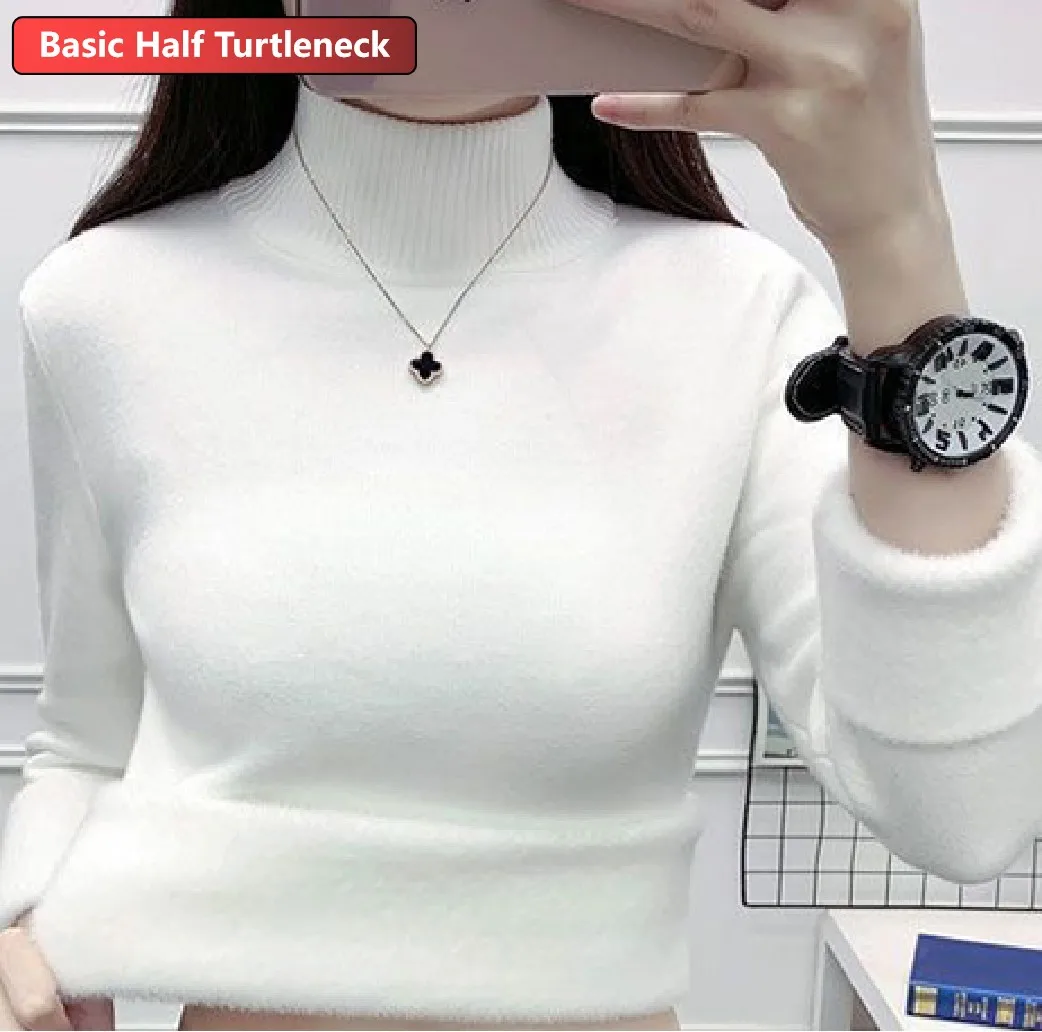 Sweater For Women Winter Thicken Turtleneck Slim Knit Pullover New Warm Plush Velvet Lined Knitwear Jumper Tops Casual Poleras - Image 18