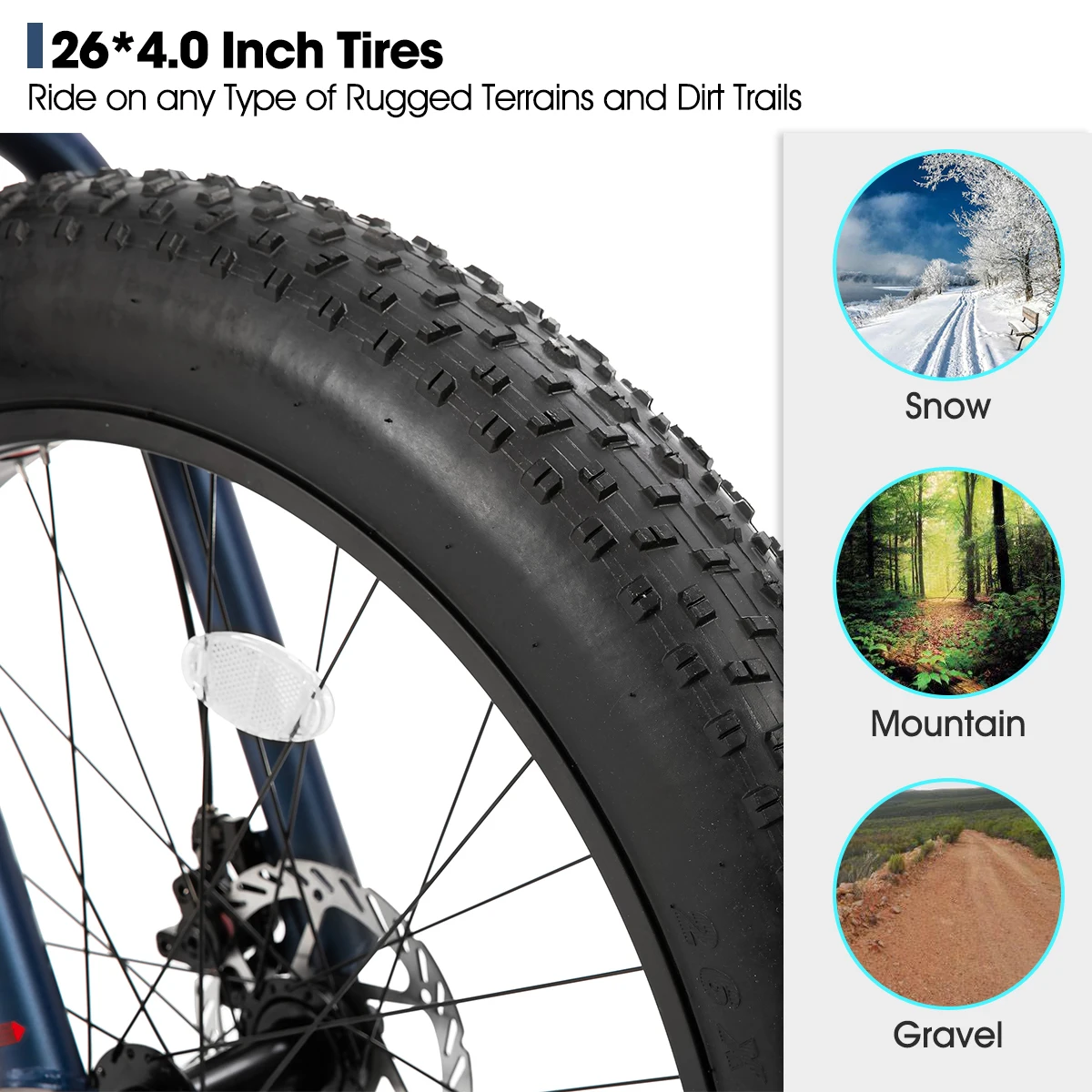 Hiland 20 Inch Kids' Bicycles Fat Tire Mountain Bike for Age 5 + Years, Shimano 7-Speed, Dual-Disc Brake,Kids BeachBicycle - Image 5