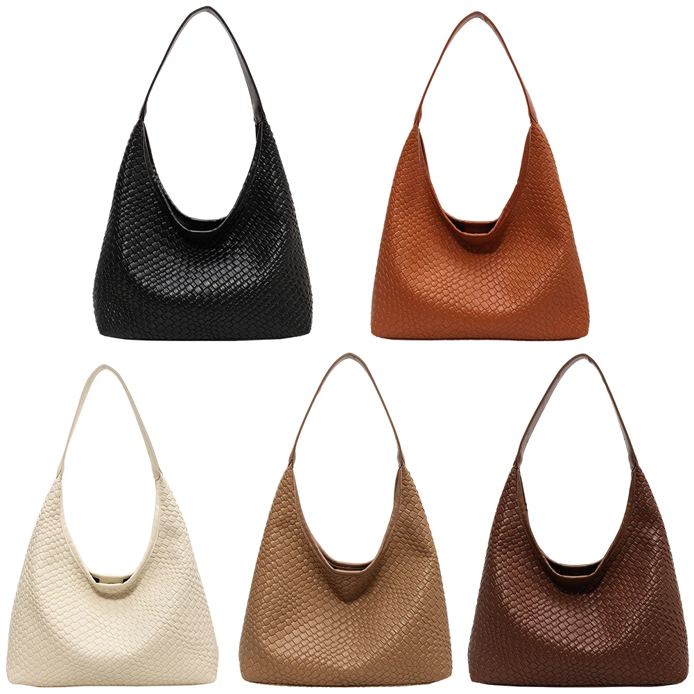 Stylish Women Large Shoulder Bag with Pouch Trendy PU Woven Tote Satchel Bag for Everyday Use and Shopping - Image 20