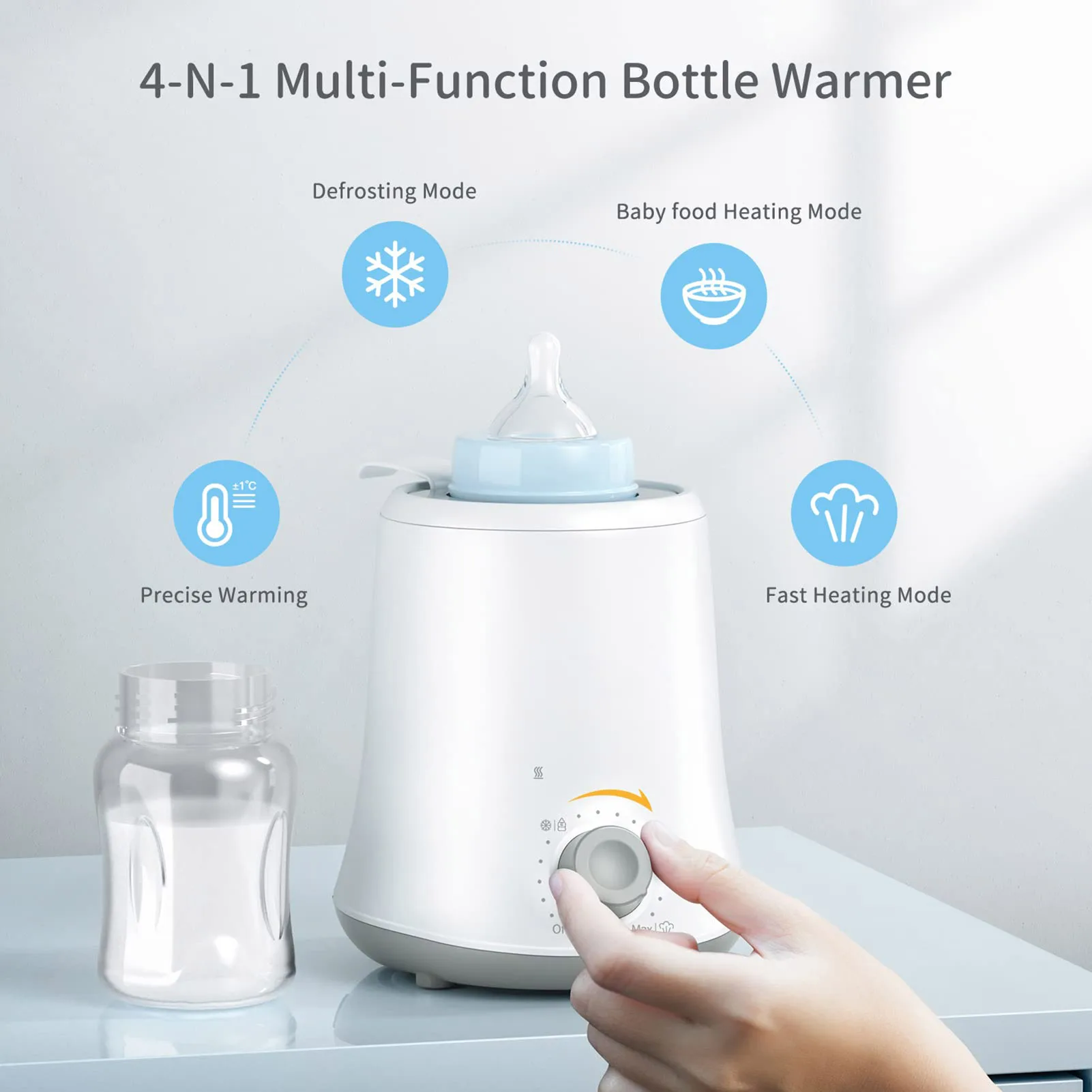 Multifunction Baby Bottle Warmer High Temperature Steam Fast Heating Milk Warmer Auto Shut Off PP Stainless Steel Bottle Warmer