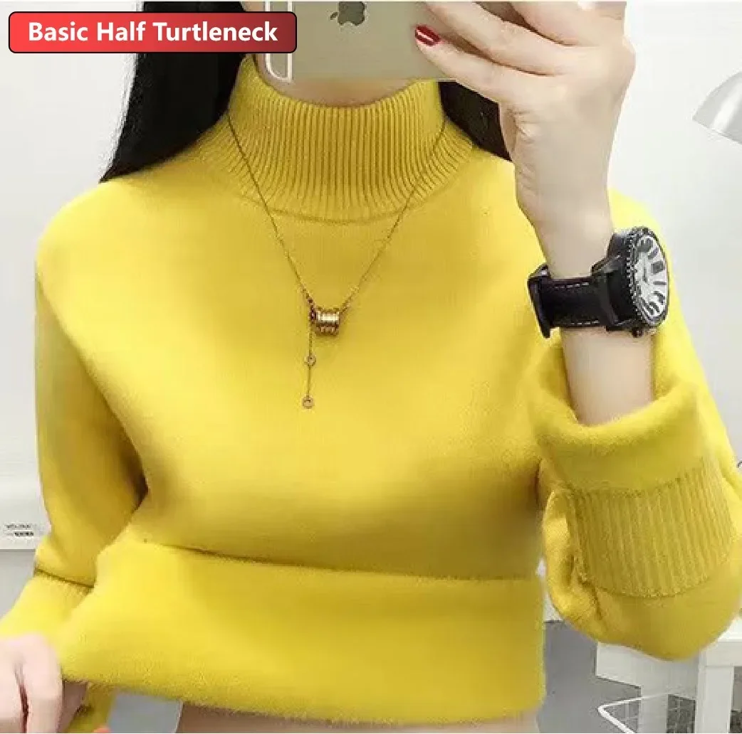 Sweater For Women Winter Thicken Turtleneck Slim Knit Pullover New Warm Plush Velvet Lined Knitwear Jumper Tops Casual Poleras - Image 12