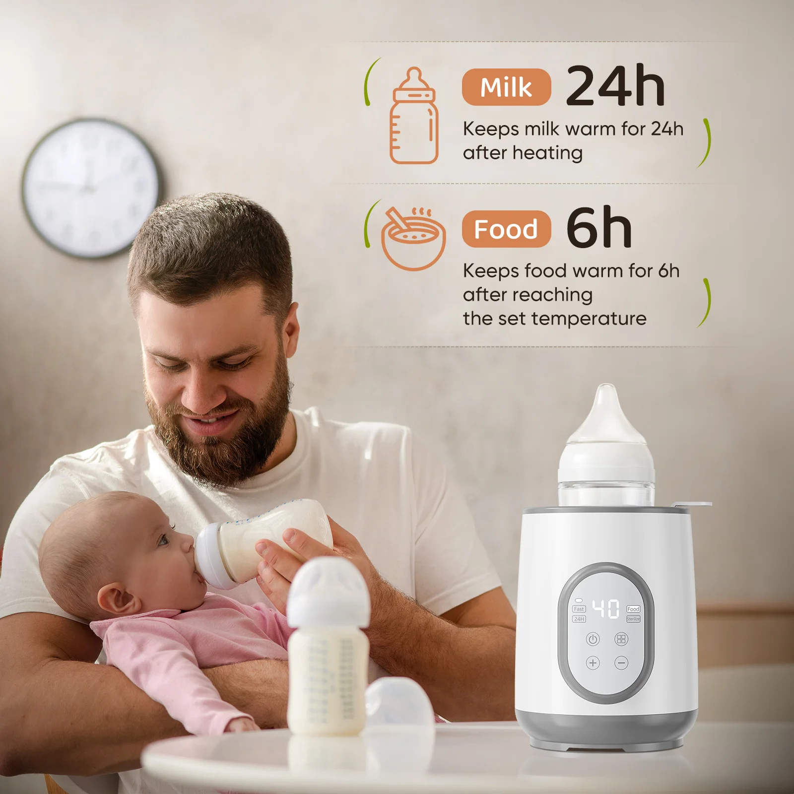 Baby Bottle Warmer sterilizer Multifunction Breast Milk Warmer Accurate Temperature Control Baby Bottle Heater Baby Newborn Item - Image 4