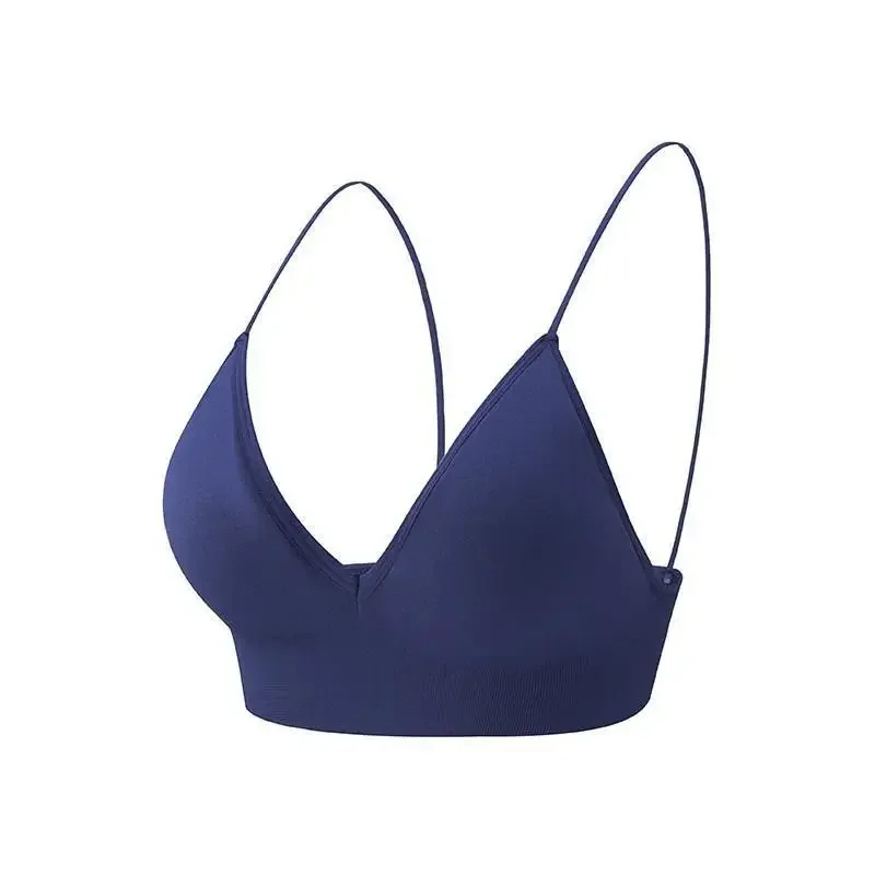 V Neck Seamless Triangle Cup Bra Camisole Underwear Wrapped Chest Women S M L Breathable Gather Up Sports Fitness Yoga Casual - Image 40