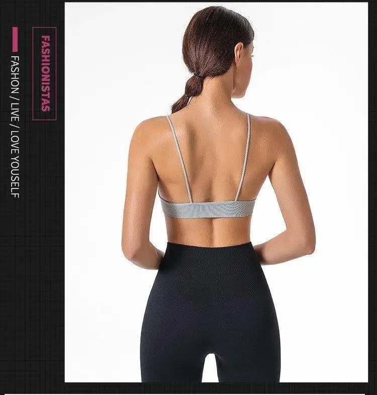 V Neck Seamless Triangle Cup Bra Camisole Underwear Wrapped Chest Women S M L Breathable Gather Up Sports Fitness Yoga Casual - Image 35