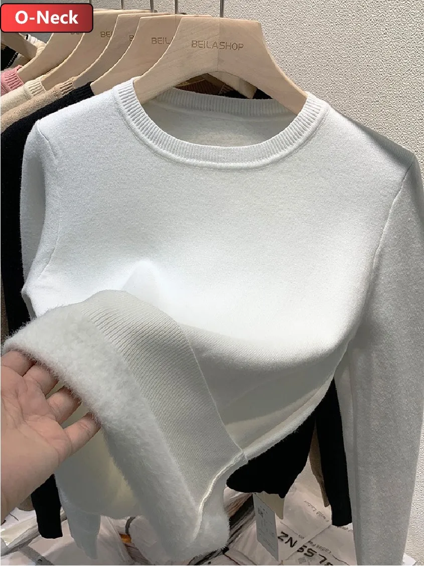 Sweater For Women Winter Thicken Turtleneck Slim Knit Pullover New Warm Plush Velvet Lined Knitwear Jumper Tops Casual Poleras - Image 10