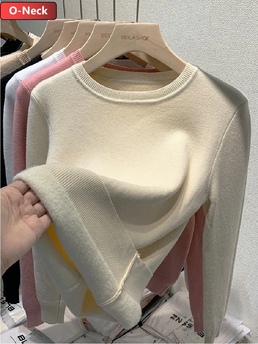 Sweater For Women Winter Thicken Turtleneck Slim Knit Pullover New Warm Plush Velvet Lined Knitwear Jumper Tops Casual Poleras - Image 7