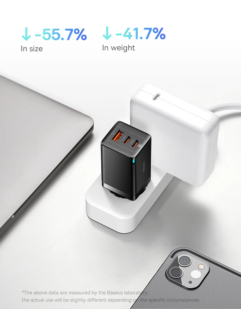 Baseus 65W GaN Charger Quick Charge Type C PD QC Charger USB Charger Portable Fast Charger For Laptop iPhone 17 16 15 14 13 Pro - Image 5