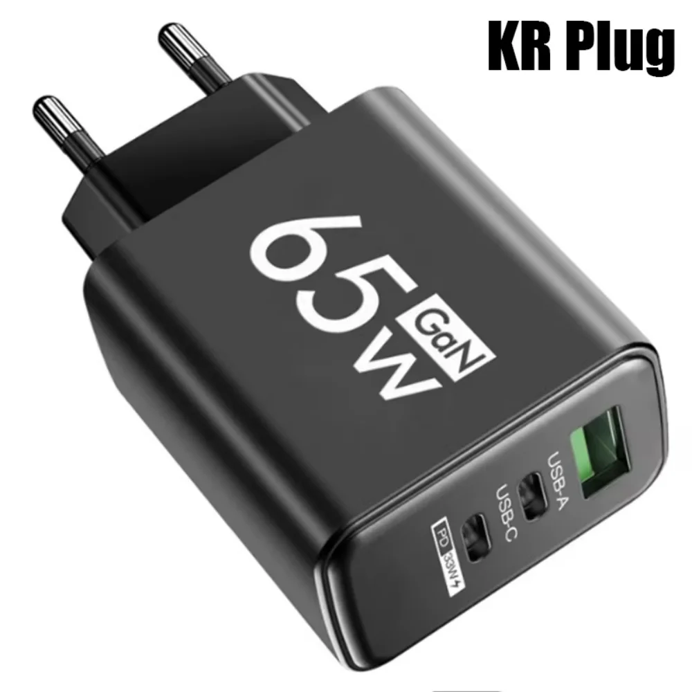 PD 65W GaN USB C Charger 3 Ports Fast Charger Quick Charge 3.0 Type C Phone Adapter For iPhone 15 16 Samsung Xiaomi Wall Charger - Image 9