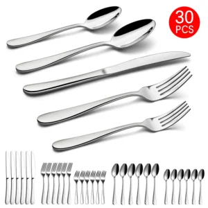 30pc Dinnerwear Sets Luxury Tableware Stainless steels Tableware set Steak Knife Fork Spoon Cutlery Set Kitchen Household