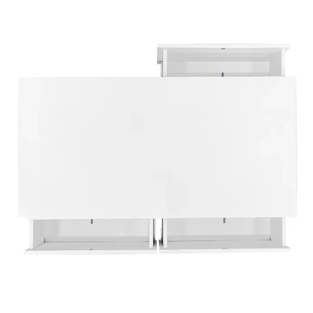 Modern LED Coffee Table with High Gloss Surface, Gold Decoration, Drawers and A Compartment with Color Changing LED Light Strip - Image 23