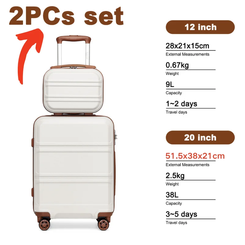 KONO 2/4/6-piece beauty case box cosmetics case hand luggage toilet bag travel bag luggage set - Image 2