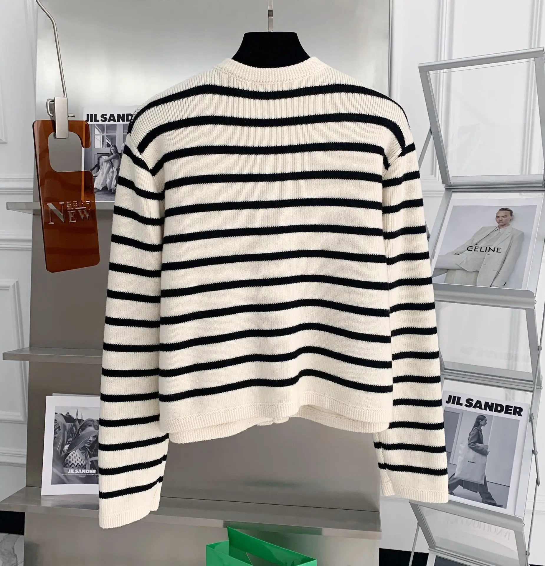 Women Stripe Knitted Cardigans Spring Autumn O-neck Single Breasted Long Sleeve Crop Tops Fashion Casual Chic Female Sweaters - Image 6
