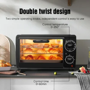 700W 13L Mini Air Fryer Oven, Multi-Function Convection Baker for Healthy Baking & Roasting, Compact Electric for Home Cooking