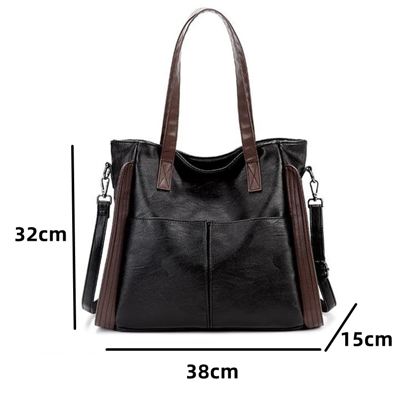 Large Capacity Handbags Women Soft Leather Shoulder Crossbody Bag Ladies Bucket Bags Retro Tote Luxury Satchel Handbag and Purse - Image 9