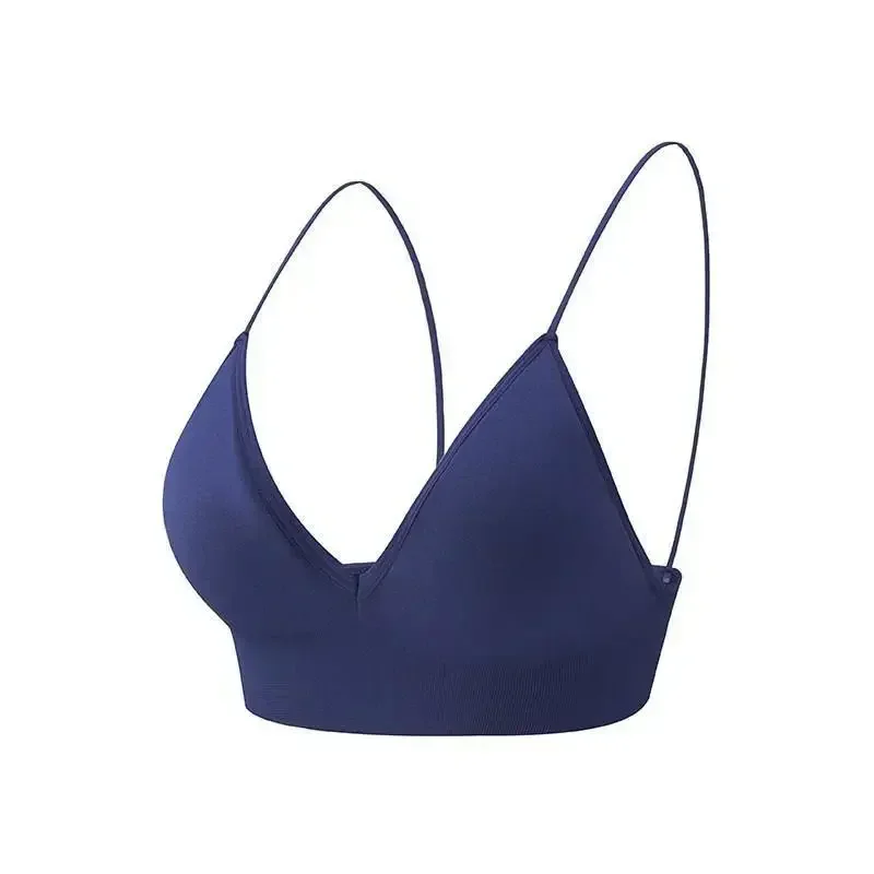 V Neck Seamless Triangle Cup Bra Camisole Underwear Wrapped Chest Women S M L Breathable Gather Up Sports Fitness Yoga Casual - Image 12