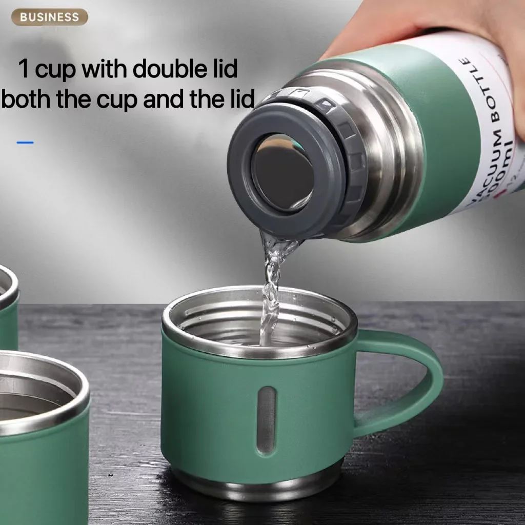 500ML Stainless Steel Vacuum Flask Gift Set Office Business Style Thermos Bottle Outdoor Hot Water Thermal Insulation Couple Cup - Image 30