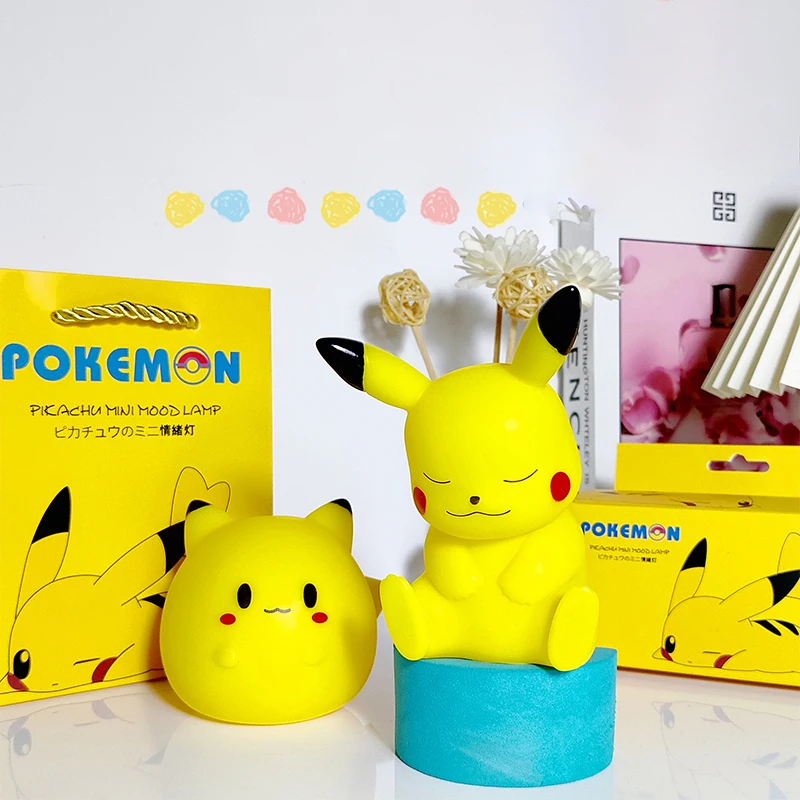 Genuine Pokemon elf Night Light Figure Pikachu Eevee Psyduck Bulbasaur Jirachi Bedside Lamp Bedrooms Children Toys Christmas Gif - Image 5