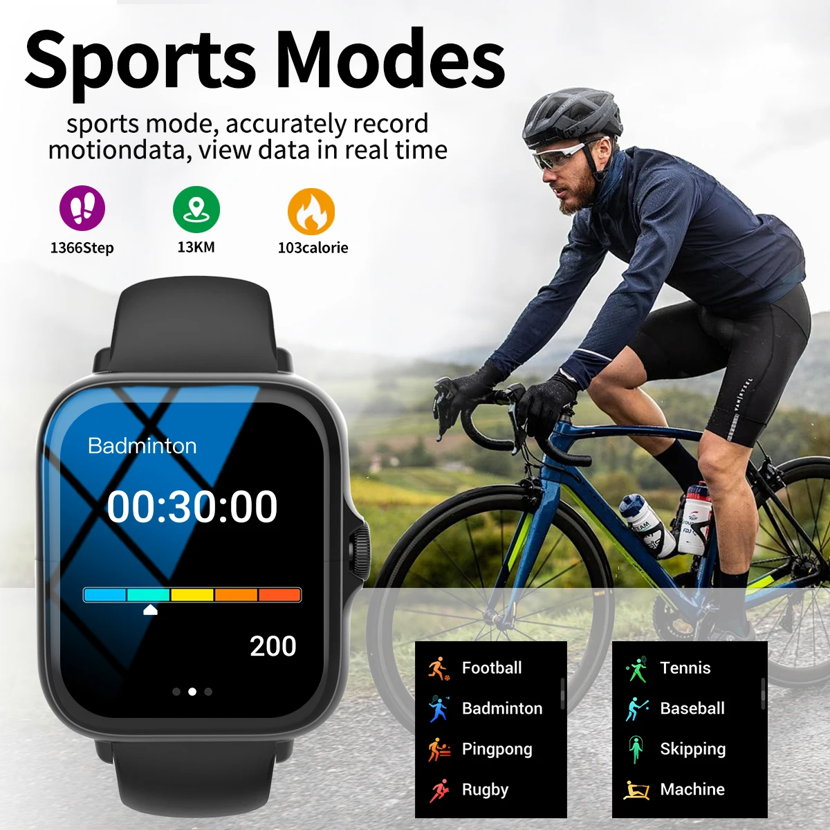 Smart watch with full touch screen, call, message reminder, music control and other functions, compatible with iPhone/android mo - Image 6