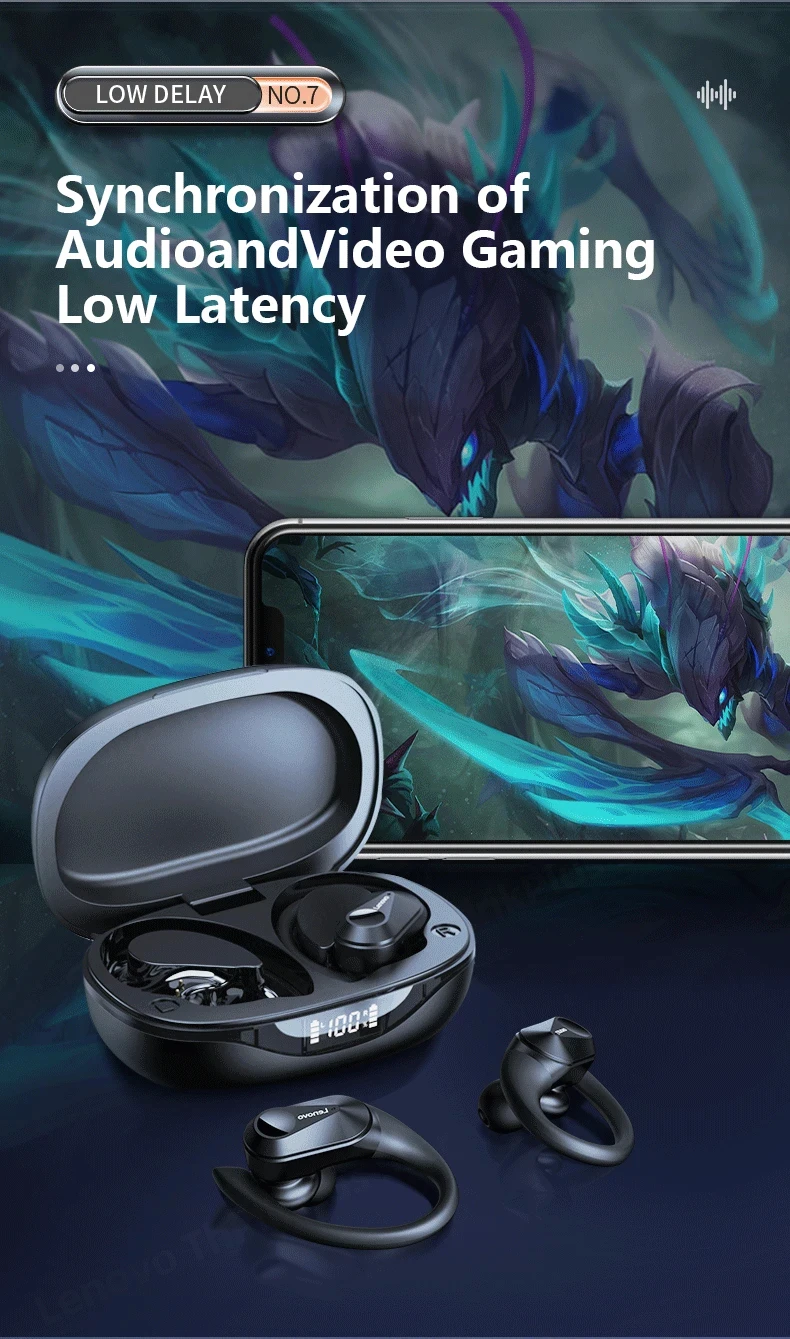 Lenovo Original LP75 TWS Bluetooth 5.3 Headphones Wireless Music Earphones LED Digital Display Noise Reduction Game Earbuds New - Image 21