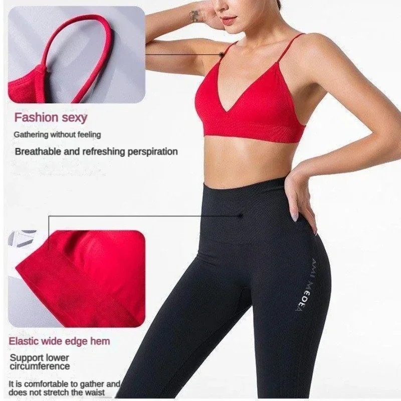V Neck Seamless Triangle Cup Bra Camisole Underwear Wrapped Chest Women S M L Breathable Gather Up Sports Fitness Yoga Casual - Image 5
