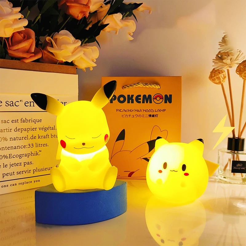 Genuine Pokemon elf Night Light Figure Pikachu Eevee Psyduck Bulbasaur Jirachi Bedside Lamp Bedrooms Children Toys Christmas Gif - Image 3