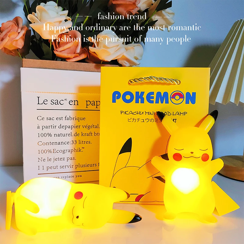 Genuine Pokemon elf Night Light Figure Pikachu Eevee Psyduck Bulbasaur Jirachi Bedside Lamp Bedrooms Children Toys Christmas Gif - Image 10