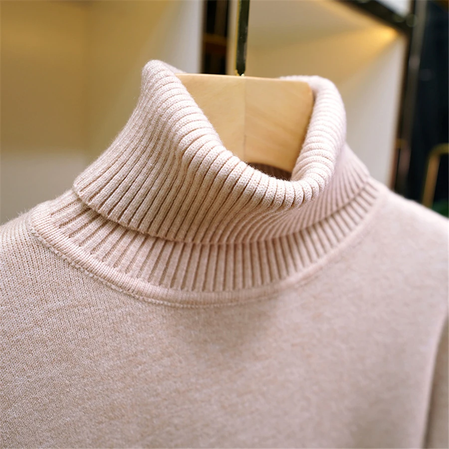 Sweater For Women Winter Thicken Turtleneck Slim Knit Pullover New Warm Plush Velvet Lined Knitwear Jumper Tops Casual Poleras - Image 25