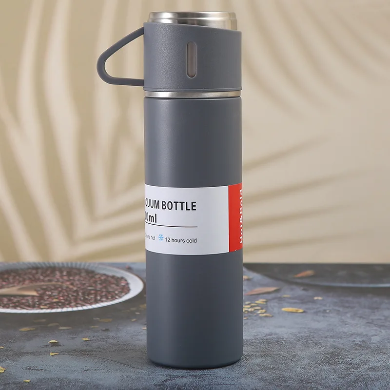 500ML Stainless Steel Vacuum Flask Gift Set Office Business Style Thermos Bottle Outdoor Hot Water Thermal Insulation Couple Cup - Image 12