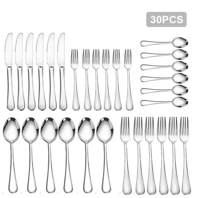 30pc Dinnerwear Sets Luxury Tableware Stainless steels Tableware set Steak Knife Fork Spoon Cutlery Set Kitchen Household - Image 11