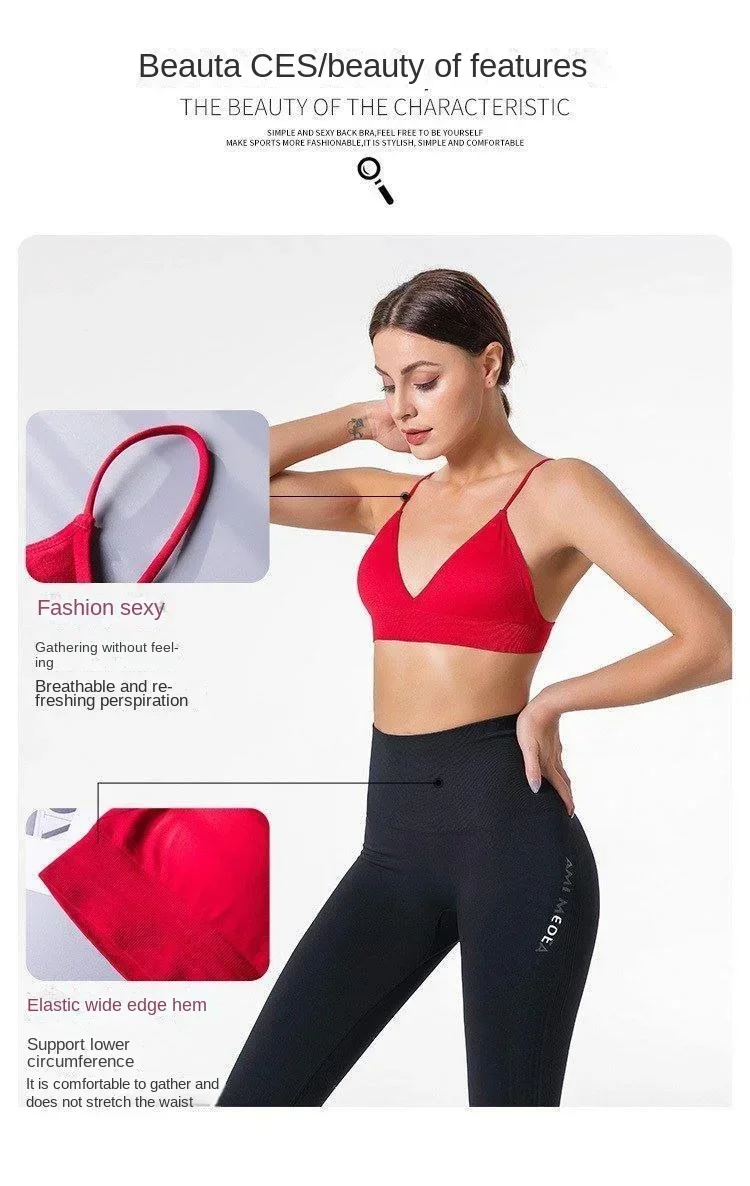 V Neck Seamless Triangle Cup Bra Camisole Underwear Wrapped Chest Women S M L Breathable Gather Up Sports Fitness Yoga Casual - Image 18