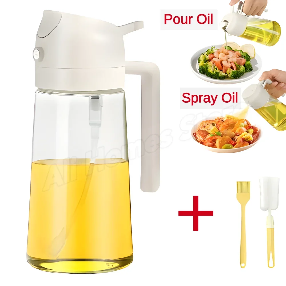 2IN1 Oil Dispenser 1-2PCS Mister 500ML Spray Plastics Oil Spray Bottle with 2pcs Brush Spray Pour Cooking Spritzer BBQ Bottle - Image 14