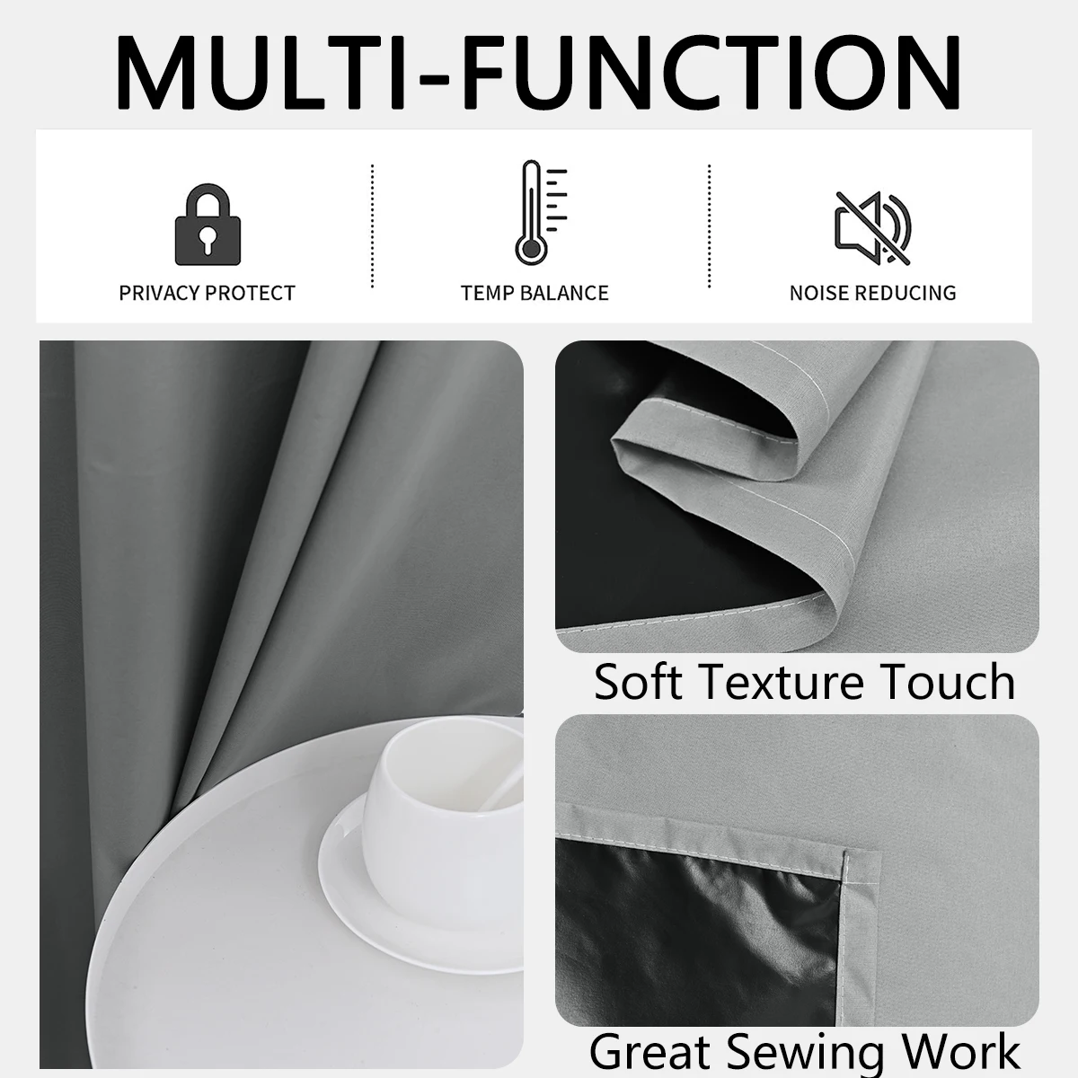 1pc Solid 100% Blackout Curtains, Waterproof Outdoor Curtains for Garden, Patio, Porch, Bedroom, Living Room, Pergola, Cabana - Image 4